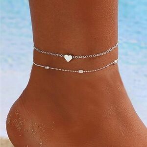 Silver ankle bracelet